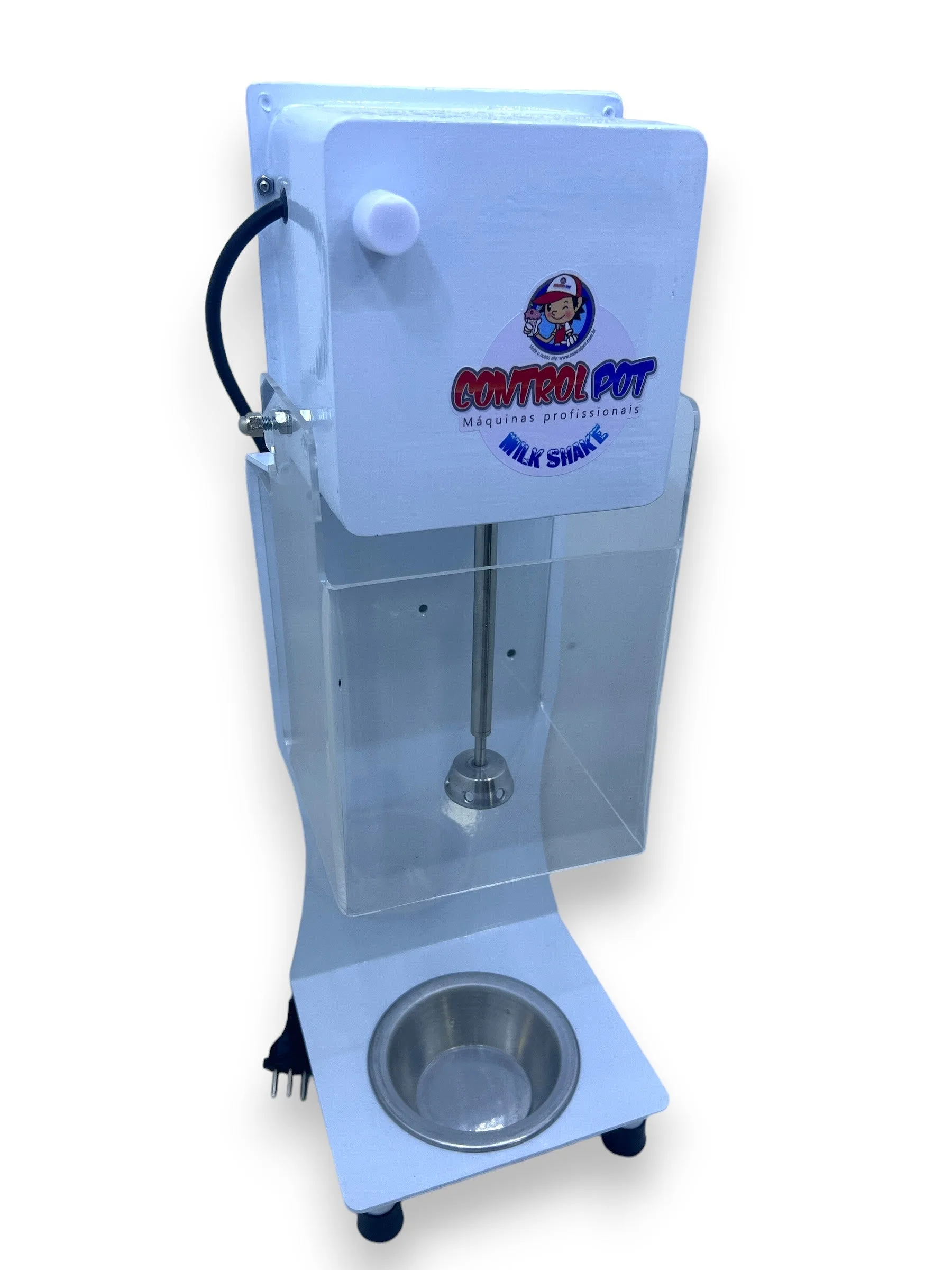 Máquina de Milk Shake CM 2014 Branca de Parede - 1500 Watts com Suporte Anti-Respingos em Acrílico 127V