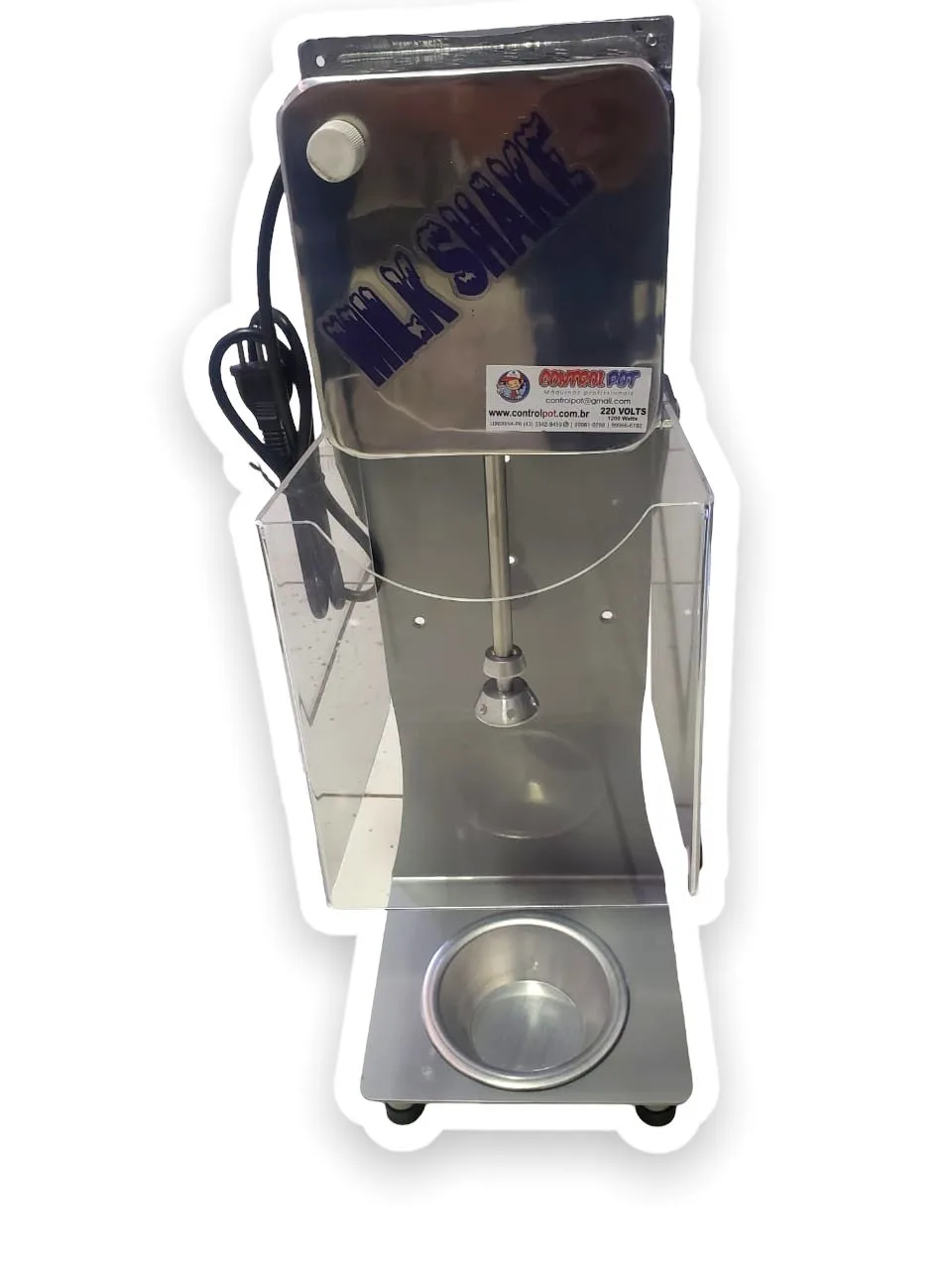 Maquina milk shake de Balcão CM 2014 com suporte e Acrílico 1200 watts 220V