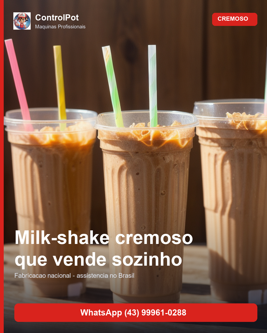 Milk shake infantil: textura mais leve e uniforme